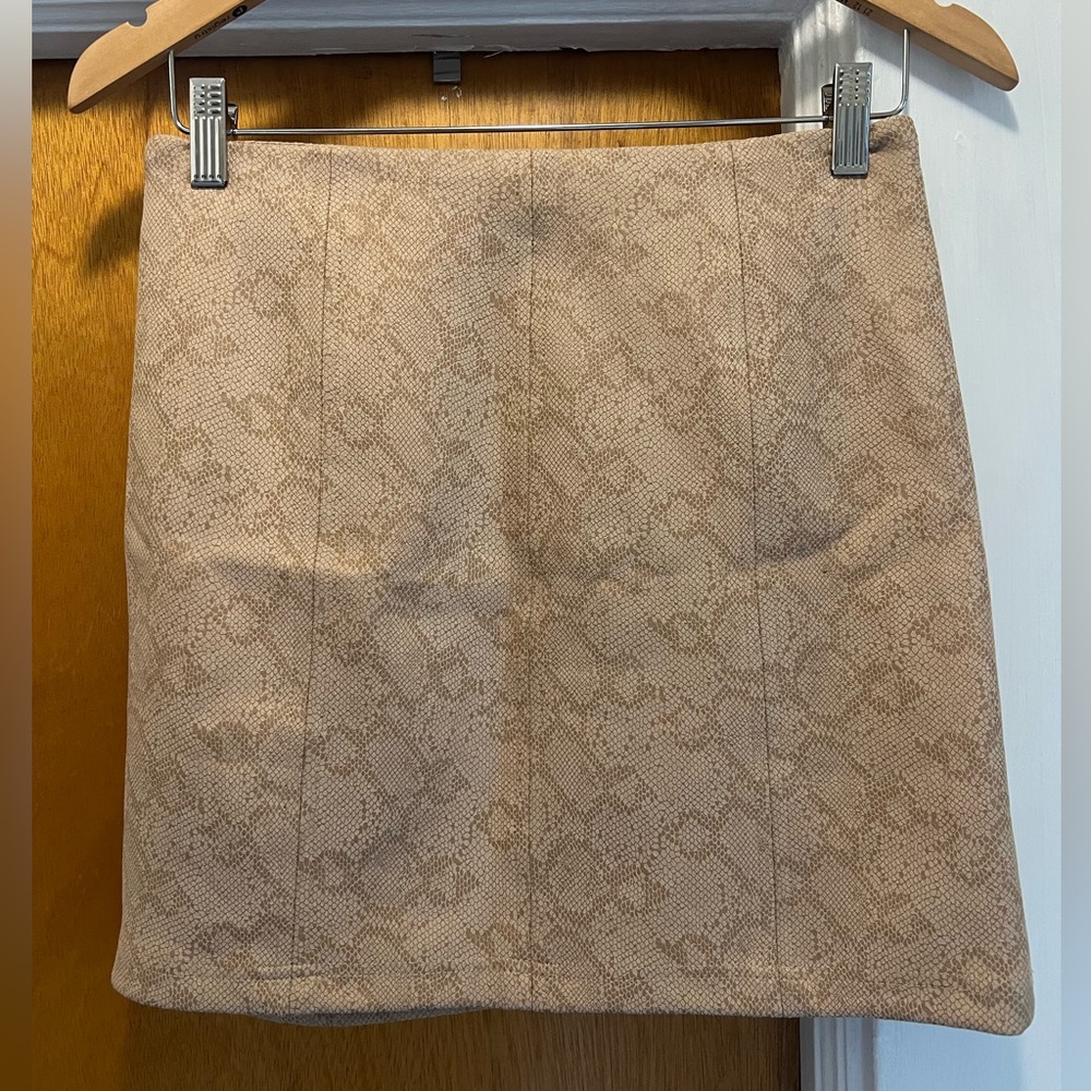 Altar’d State Snake print beige mini Skirt Size Medium